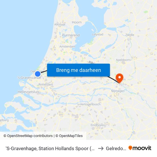 'S-Gravenhage, Station Hollands Spoor (Perron A) to Gelredome map