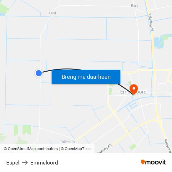 Espel to Emmeloord map