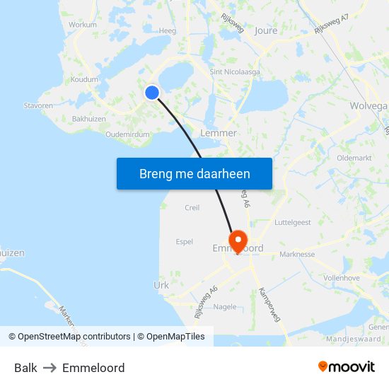 Balk to Emmeloord map