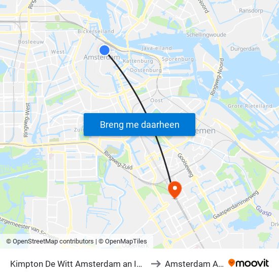 Kimpton De Witt Amsterdam an IHG Hotel to Amsterdam Arena map