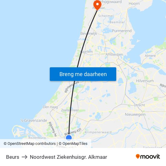Beurs to Noordwest Ziekenhuisgr. Alkmaar map