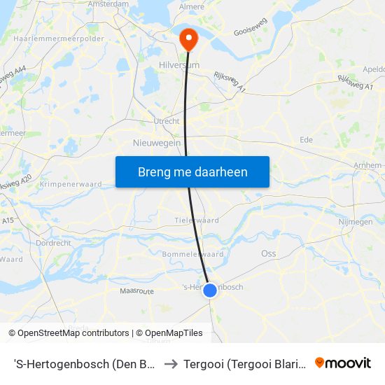 'S-Hertogenbosch (Den Bosch) to Tergooi (Tergooi Blaricum) map