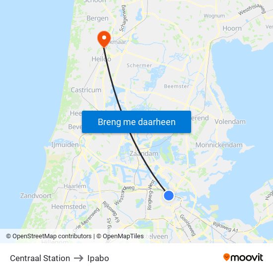 Centraal Station to Ipabo map