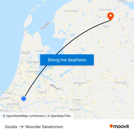 Gouda to Noorder Sanatorium map