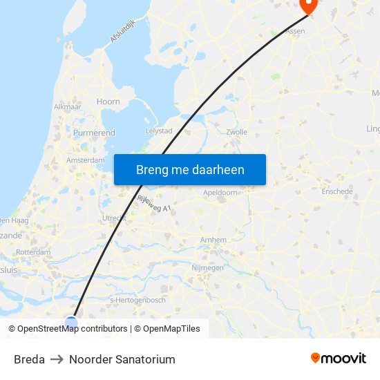 Breda to Noorder Sanatorium map