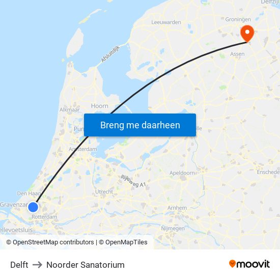 Delft to Noorder Sanatorium map