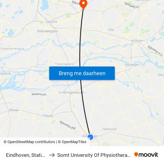 Eindhoven, Station to Somt University Of Physiotherapy map