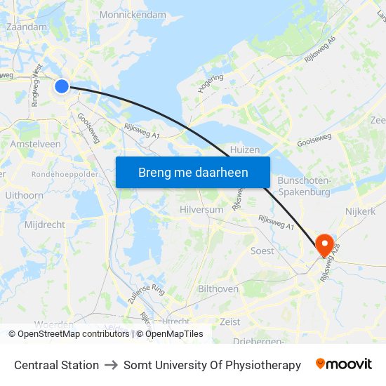 Centraal Station to Somt University Of Physiotherapy map