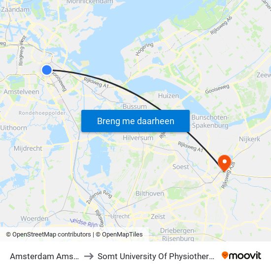 Amsterdam Amstel to Somt University Of Physiotherapy map