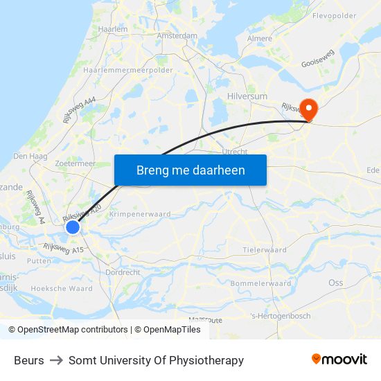 Beurs to Somt University Of Physiotherapy map