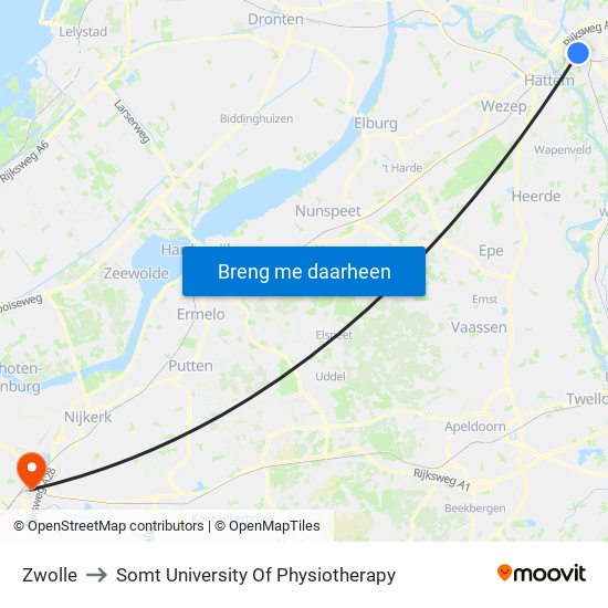 Zwolle to Somt University Of Physiotherapy map