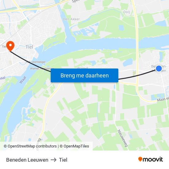 Beneden Leeuwen to Tiel map