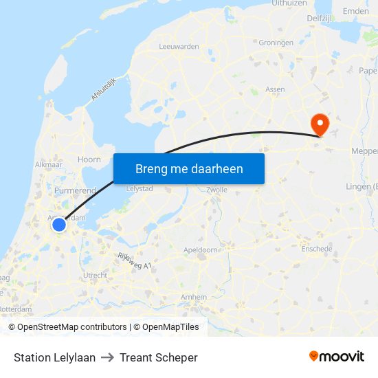 Station Lelylaan to Treant Scheper map