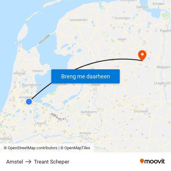 Amstel to Treant Scheper map