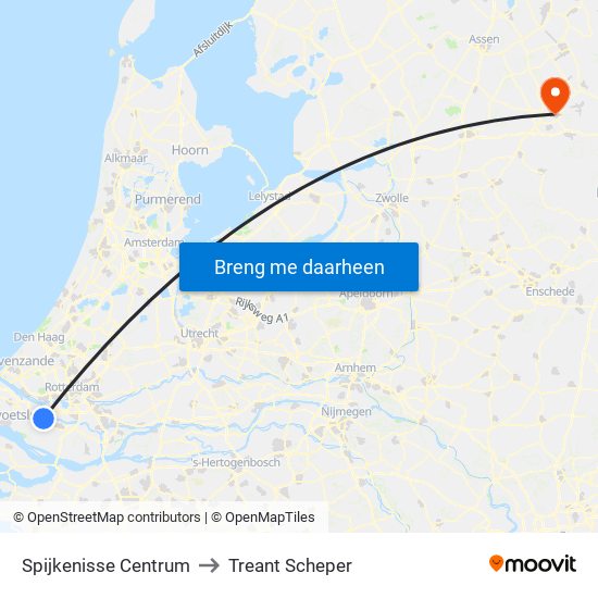 Spijkenisse Centrum to Treant Scheper map