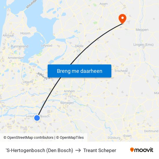'S-Hertogenbosch (Den Bosch) to Treant Scheper map