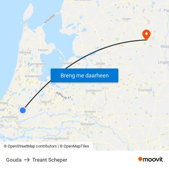 Gouda to Treant Scheper map