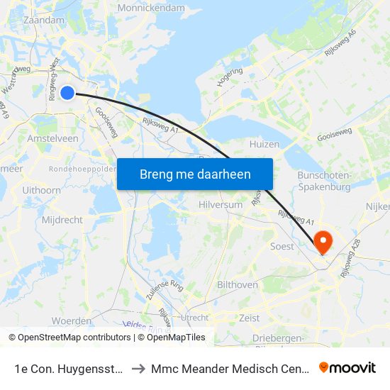 1e Con. Huygensstraat to Mmc Meander Medisch Centrum map