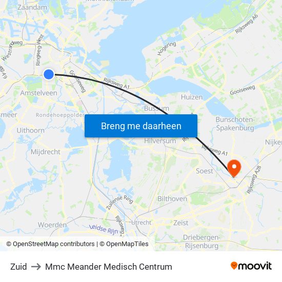 Zuid to Mmc Meander Medisch Centrum map