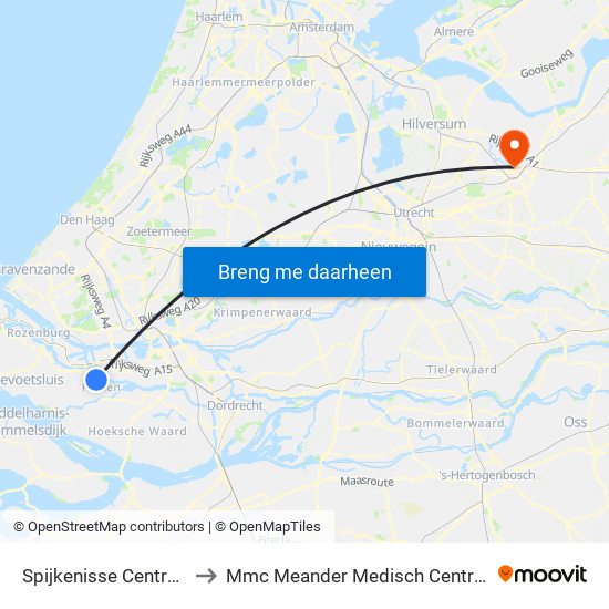 Spijkenisse Centrum to Mmc Meander Medisch Centrum map