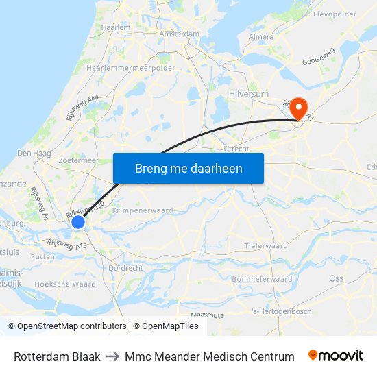 Rotterdam Blaak to Mmc Meander Medisch Centrum map