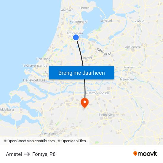 Amstel to Fontys, P8 map