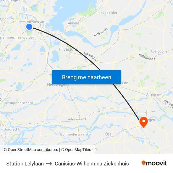 Station Lelylaan to Canisius-Wilhelmina Ziekenhuis map