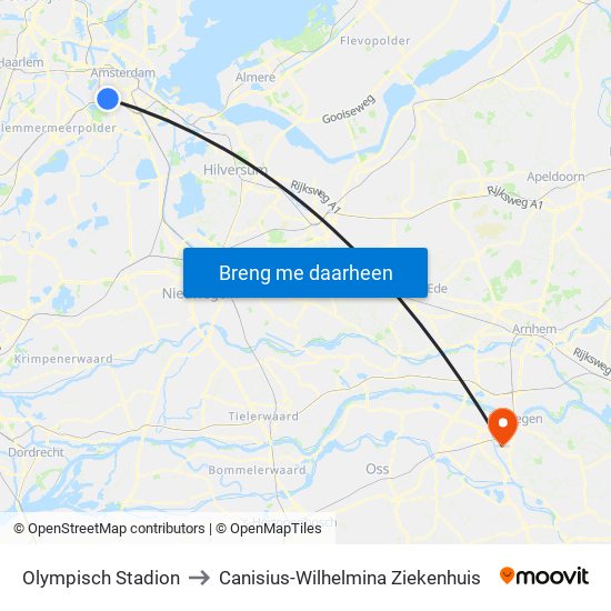 Olympisch Stadion to Canisius-Wilhelmina Ziekenhuis map