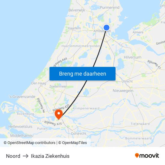 Noord to Ikazia Ziekenhuis map