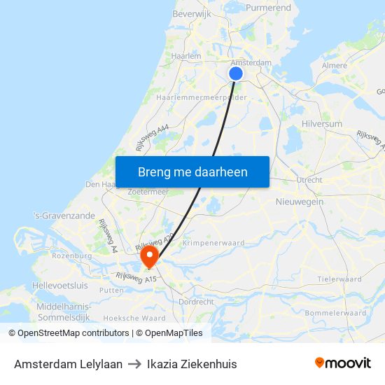 Amsterdam Lelylaan to Ikazia Ziekenhuis map