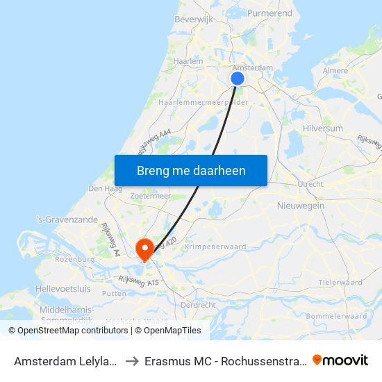 Amsterdam Lelylaan to Erasmus MC - Rochussenstraat map