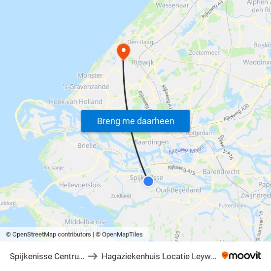 Spijkenisse Centrum to Hagaziekenhuis Locatie Leyweg map