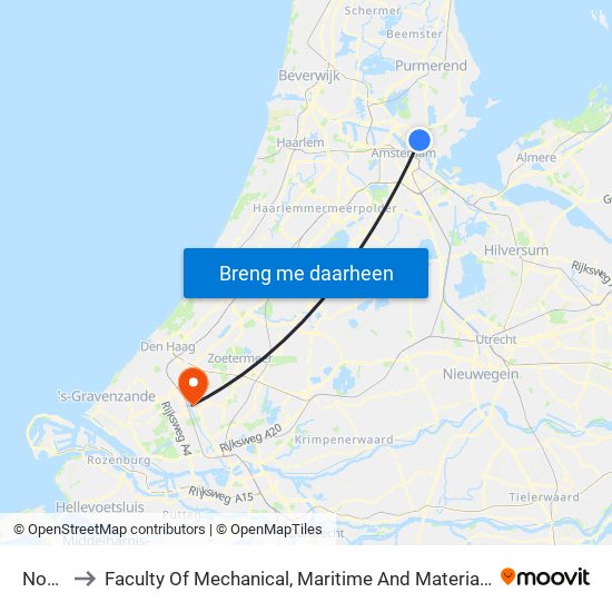 Noord to Faculty Of Mechanical, Maritime And Material Engineering map