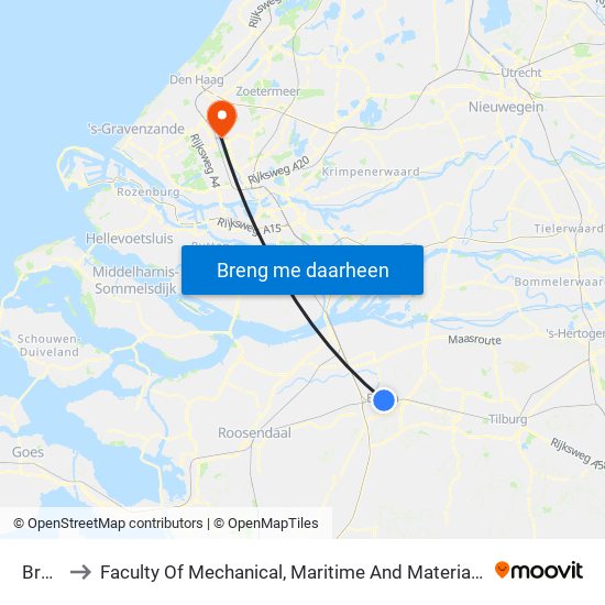 Breda to Faculty Of Mechanical, Maritime And Material Engineering map