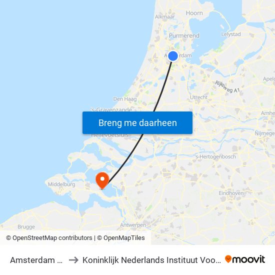 Amsterdam Sloterdijk to Koninklijk Nederlands Instituut Voor Onderzoek Der Zee map