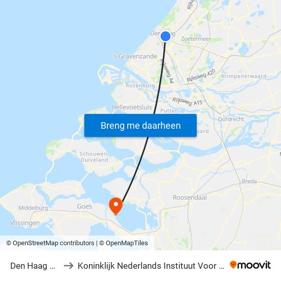 Den Haag Centraal to Koninklijk Nederlands Instituut Voor Onderzoek Der Zee map