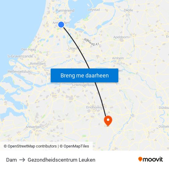 Dam to Gezondheidscentrum Leuken map