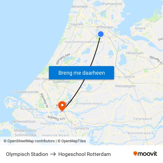 Olympisch Stadion to Hogeschool Rotterdam map