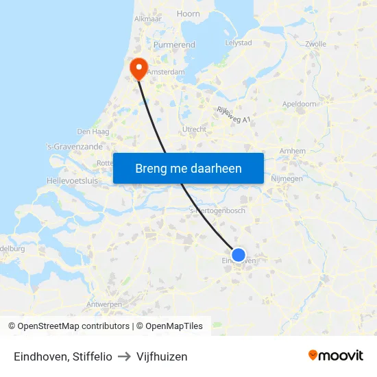 Eindhoven, Stiffelio to Vijfhuizen map