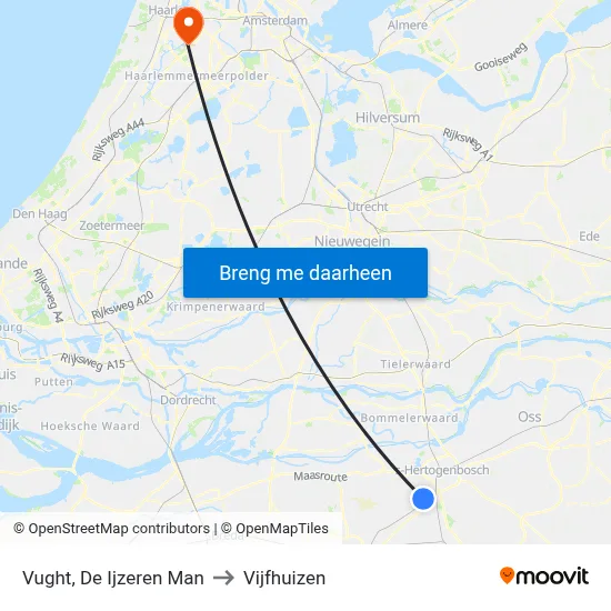 Vught, De Ijzeren Man to Vijfhuizen map