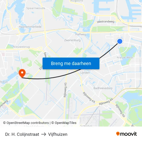 Dr. H. Colijnstraat to Vijfhuizen map