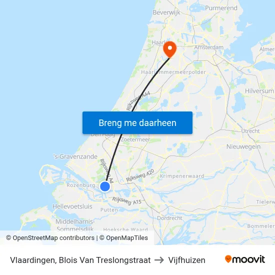Vlaardingen, Blois Van Treslongstraat to Vijfhuizen map