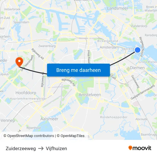 Zuiderzeeweg to Vijfhuizen map