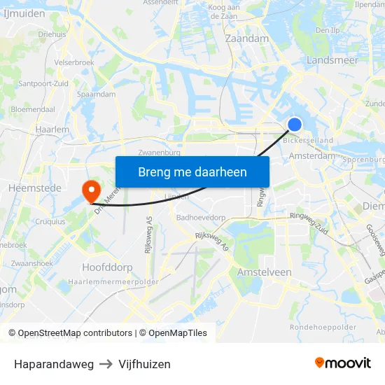 Haparandaweg to Vijfhuizen map