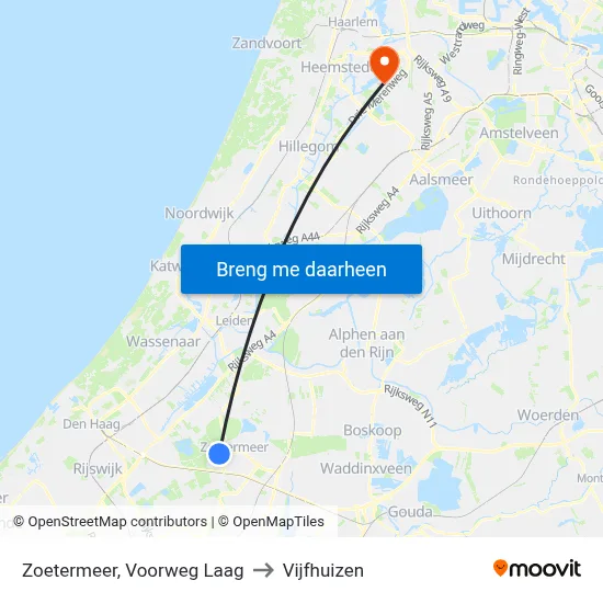 Zoetermeer, Voorweg Laag to Vijfhuizen map
