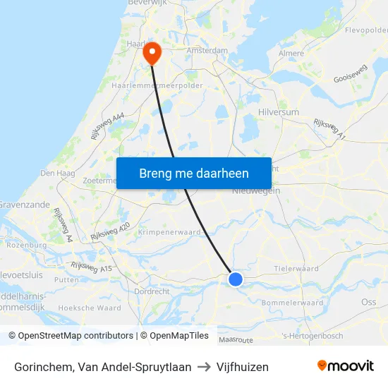 Gorinchem, Van Andel-Spruytlaan to Vijfhuizen map