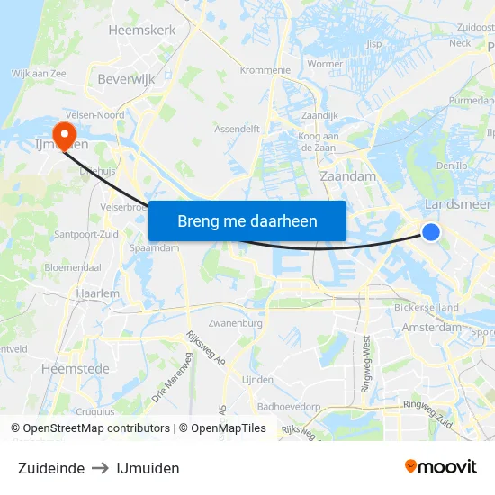 Zuideinde to IJmuiden map