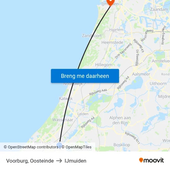 Voorburg, Oosteinde to IJmuiden map