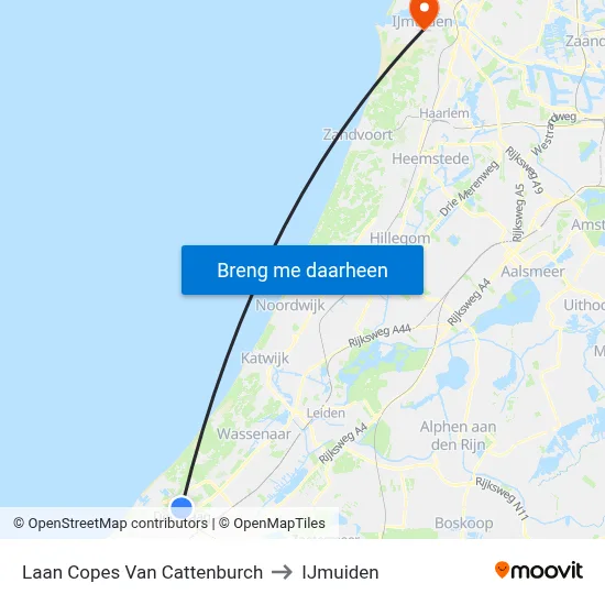 Laan Copes Van Cattenburch to IJmuiden map