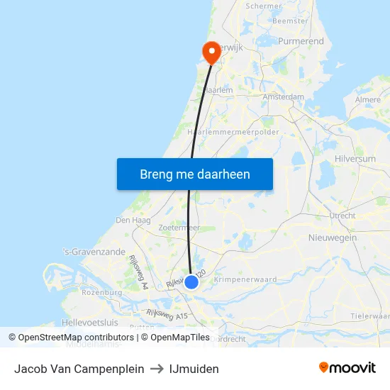 Jacob Van Campenplein to IJmuiden map